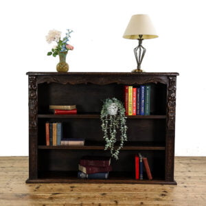 M-5349 Antique Carved Oak Bookcase Penderyn Antiques (1)