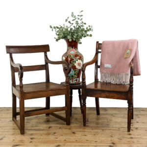 M-5359 Two Antique Country Oak Armchairs Penderyn Antiques (1)