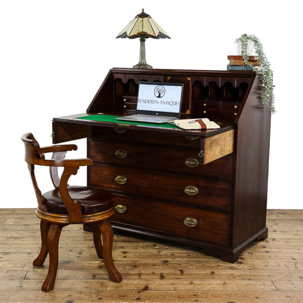 M-5362 Antique George III Mahogany Bureau Penderyn Antiques (1)