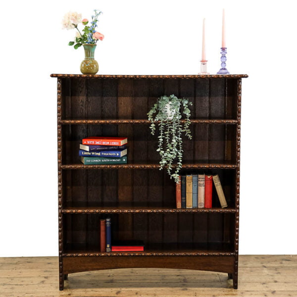 M-5363 Antique Early 20th Century Oak Bookcase Penderyn Antiques (1)