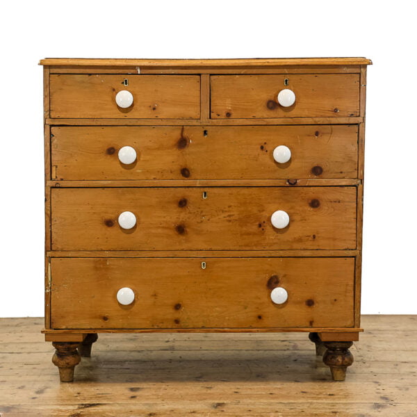 M-5374 Antique Victorian Pine Chest of Drawers Penderyn Antiques (2)