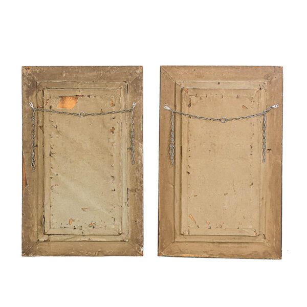 M-1188 Pair of Antique Early 20th Century Carved Oak Gypsy Mirror Penderyn Antiques 2