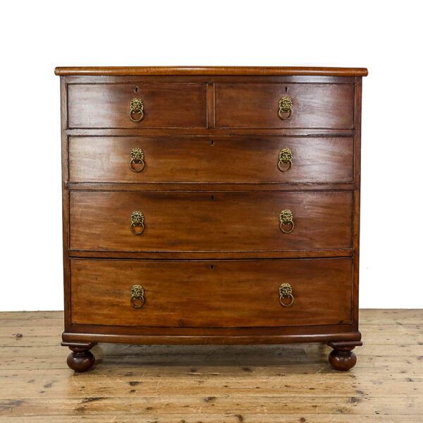 M-5402 Antique Mahogany Bow Front Chest of Drawers Penderyn Antiques (2)