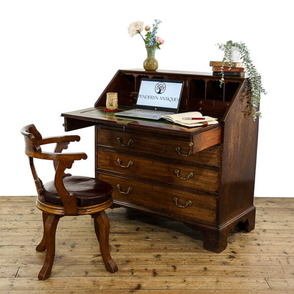 M-5408 Antique Georgian Mahogany Bureau Penderyn Antiques (1)