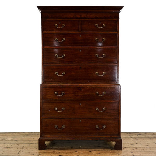 M-5409 Antique Georgian Mahogany Chest on Chest Penderyn Antiques (2)