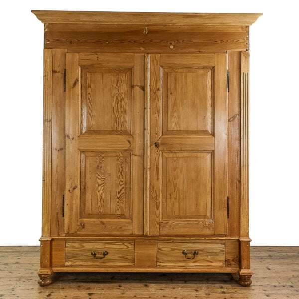 M-5412 Antique Stripped Pine Wardrobe Penderyn Antiques (1)