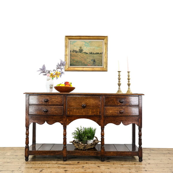 M-5418B Antique South Wales Oak Dresser Base Penderyn Antiques (1)