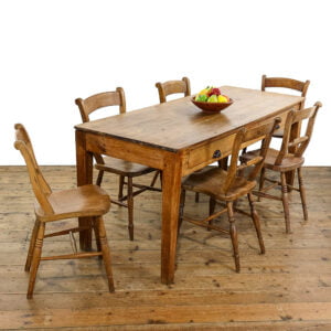 M-5466 Antique Pine Table with Drawers Penderyn Antiques (1)