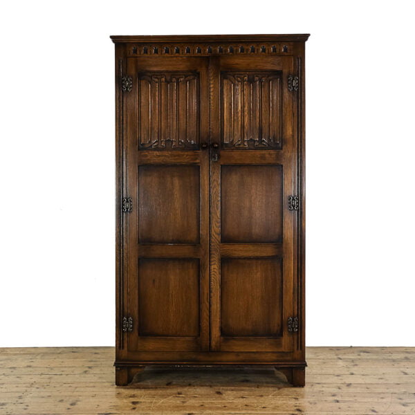 M-5486 Vintage Oak Carved Wardrobe Penderyn Antiques (2)
