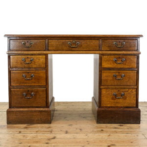 M-5499 Antique Edwardian Oak Pedestal Desk Penderyn Antiques (2)