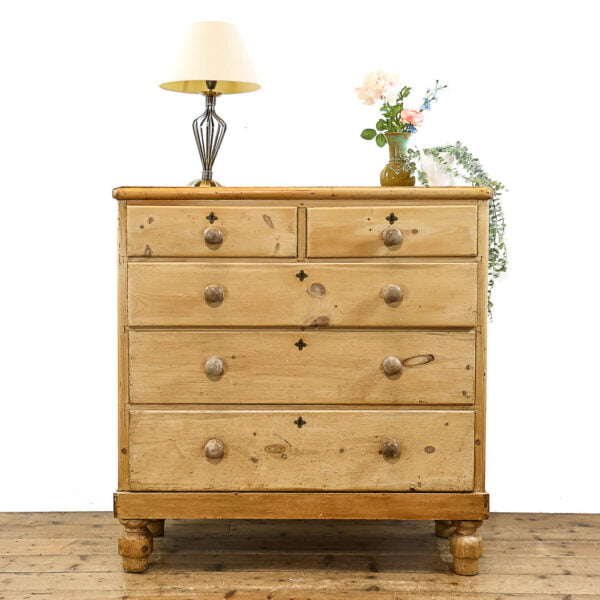 M-5512 Antique 19th Century Country Pine Chest of Drawers Penderyn Antiques (1)