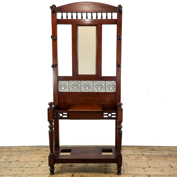 M-5513 Antique 19th Century Mahogany Hall Stand Penderyn Antiques (1)