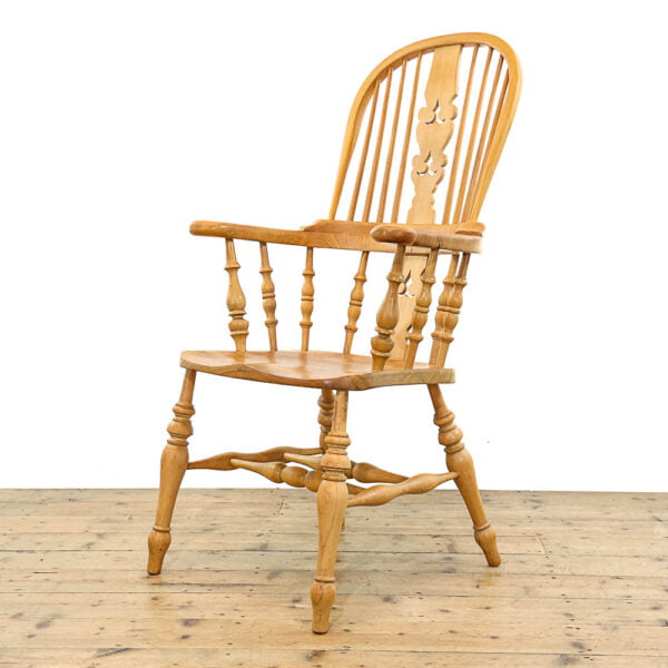 M-5515 Antique 20th Century Ash and Elm Windsor Armchair Penderyn Antiques (1)