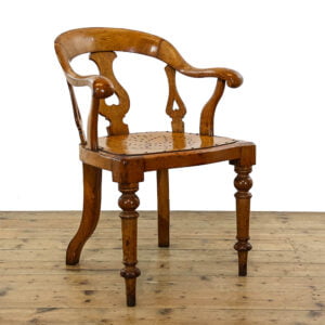 M-5518 Antique Oak Smokers Bow Armchair Penderyn Antiques (1)