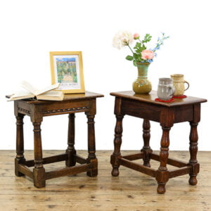 M-5533 Two Antique Oak Stools Penderyn Antiques (1)