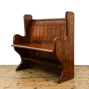 M-5536 Small Antique Pine Chapel Pew Penderyn Antiques (1)