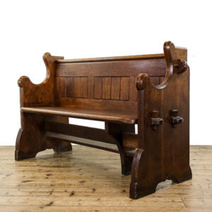 M-5537 Antique Oak Church Pew Penderyn Antiques (1)