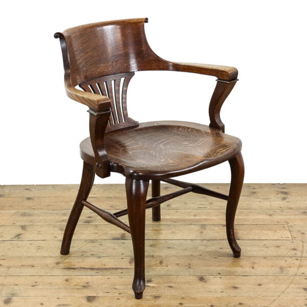 M-5548B Antique Early 20th Century Oak Desk Chair Penderyn Antiques (1)