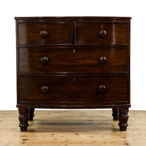 M-5541 Antique Victorian Mahogany Bow Front Chest of Drawers Penderyn Antiques (1)