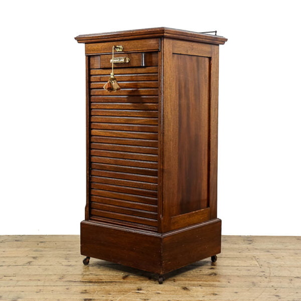 M-5542 Antique Early 20th Century Tambour Filing Cabinet Penderyn Antiques (1)
