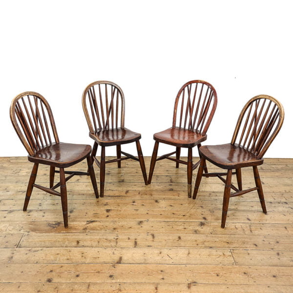 M-5551 Set of Four Antique Victorian Farmhouse Kitchen Chairs Penderyn Antiques 1