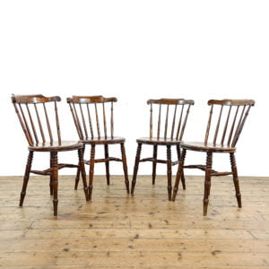 M-5581 Set of Four Antique Ash and Elm Penny Chairs Penderyn Antiques (1)