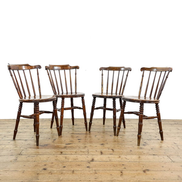 M-5581 Set of Four Antique Ash and Elm Penny Chairs Penderyn Antiques (1)