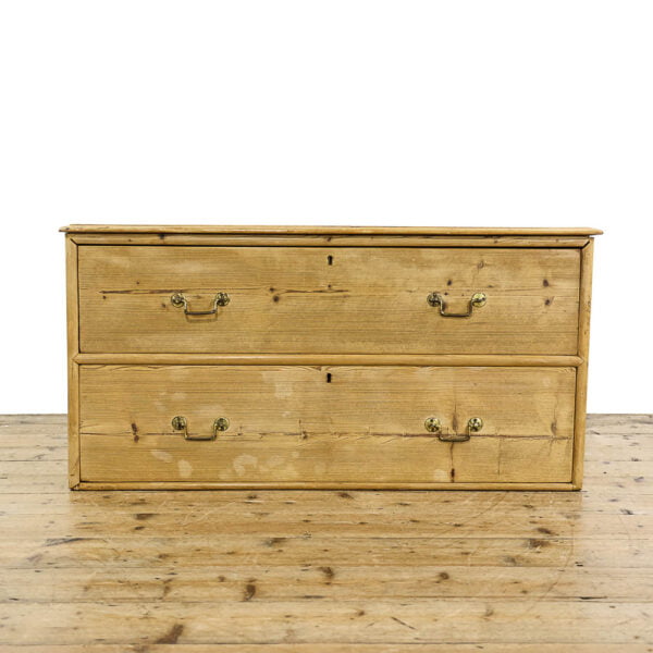 M-5601 Antique Pine Two Drawer Chest Penderyn Antiques (2)