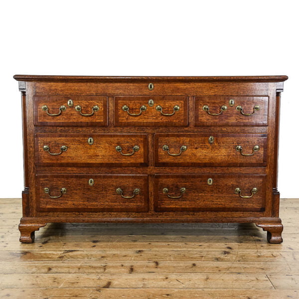 M-5620 Antique 19th Century Oak Lancashire Chest Penderyn Antiques (1)