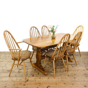 M-5622 Vintage Mid Century Ercol Dining Table and Chairs Set Penderyn Antiques 1