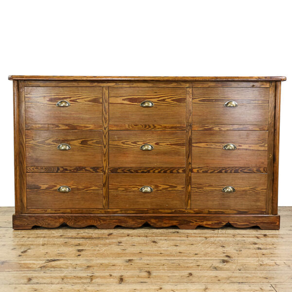 M-5623 Large Reclaimed Pine Bank of Drawers Penderyn Antiques (1)
