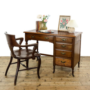 M-5649 Antique Victorian Oak Writing Desk Penderyn Antiques (1)