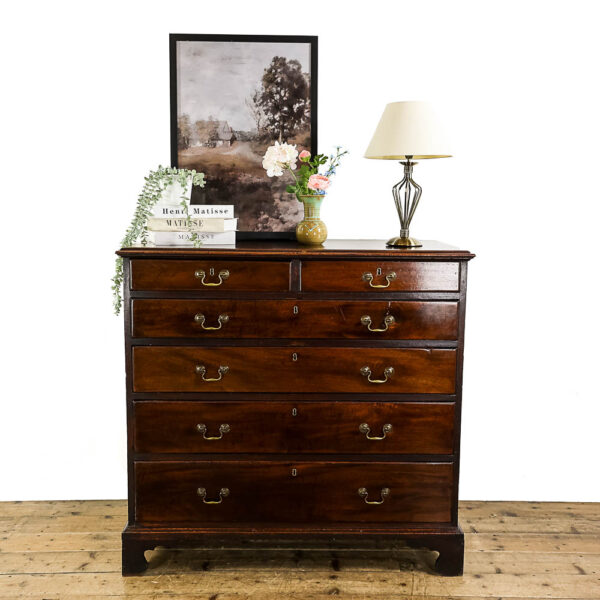 M-5663 Antique Georgian Mahogany Chest of Drawers Penderyn Antiques (1)