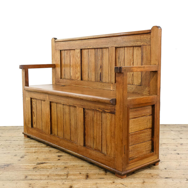 M-5665 Rustic Pine Settle Penderyn Antiques (1)