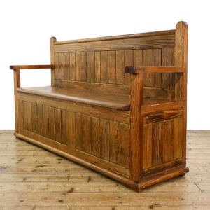 M-5679 Large Reclaimed Pine Settle Penderyn Antiques (1)