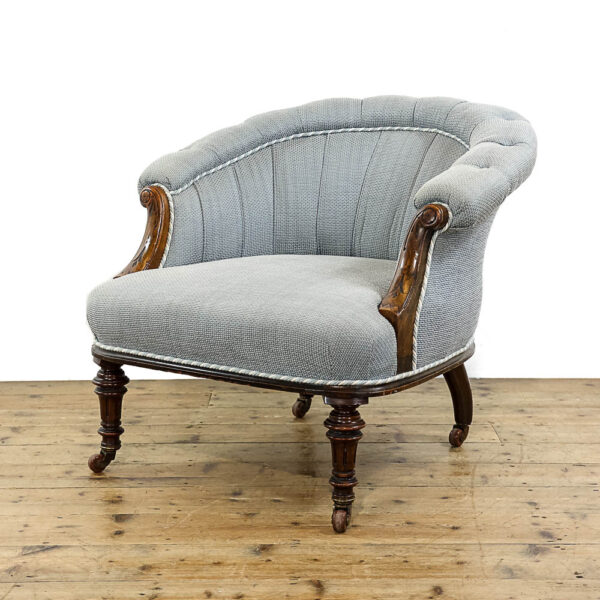 M-5694 Antique Edwardian Walnut Tub Chair Penderyn Antiques (1)