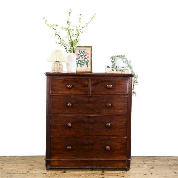 M-5543 Antique Victorian Mahogany Chest of Drawers Penderyn Antiques (1)