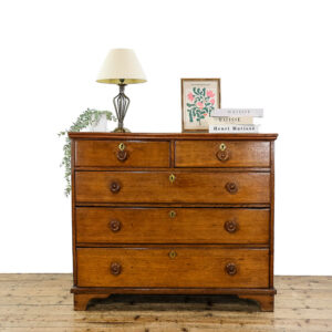 M-5672 Antique 19th Century Oak Chest of Drawers Penderyn Antiques (1)