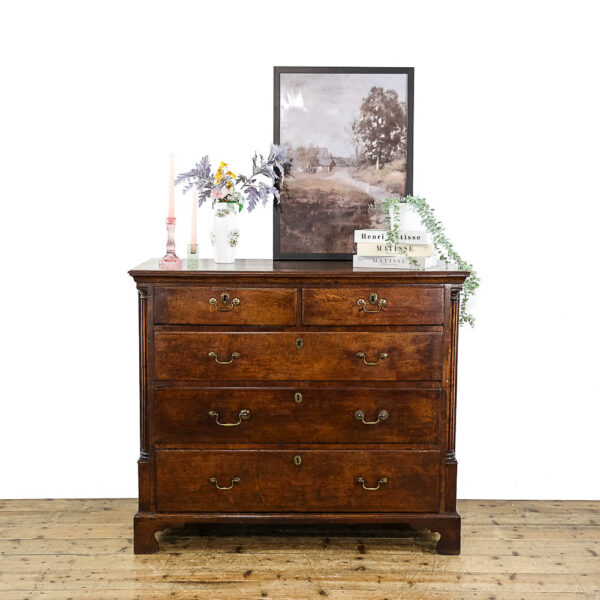 M-5689 Antique George III Oak Chest of Drawers Penderyn Antiques (1)