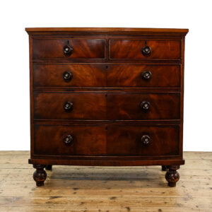 M-5668 Antique Victorian Mahogany Bow Front Chest of Drawers Penderyn Antiques 2
