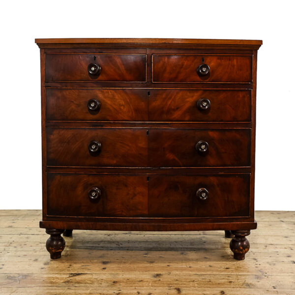 M-5668 Antique Victorian Mahogany Bow Front Chest of Drawers Penderyn Antiques 2
