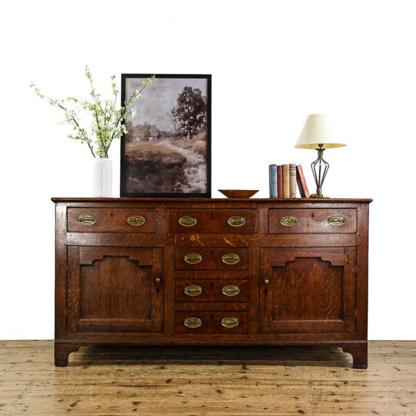 M-5715b Antique Early 19th Century Oak Welsh Dresser Base Penderyn Antiques (1)