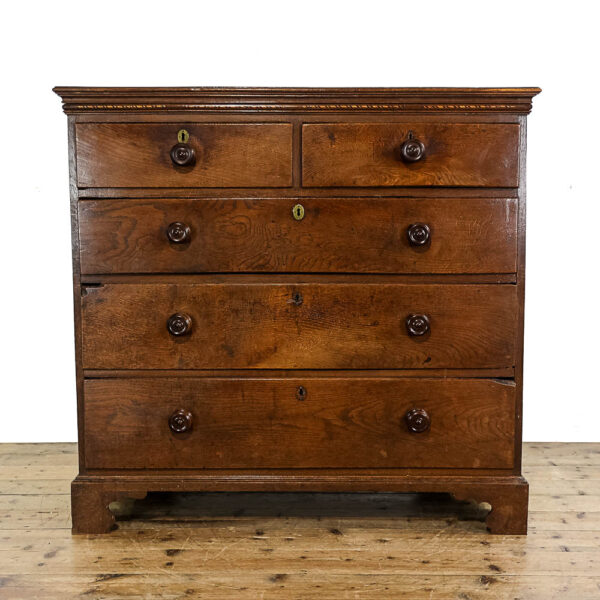 M-5720 Antique Georgian Oak Chest of Drawers Penderyn Antiques (2)
