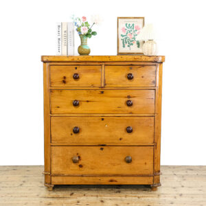 M-5727 Antique Late 19th Century Pine Chest of Drawers Penderyn Antiques (1)