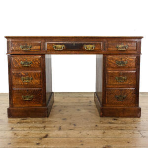 M-5755 Antique Victorian Oak Pedestal Desk Penderyn Antiques (2)
