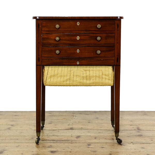 M-5717 Antique 19th Century Mahogany Sewing Side Table Penderyn Antiques (2)