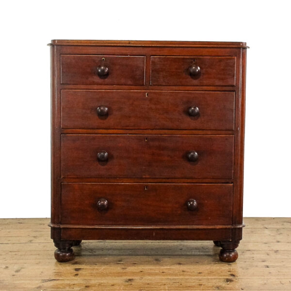 M-5760 Antique Victorian Mahogany Chest of Drawers Penderyn Antiques (1)