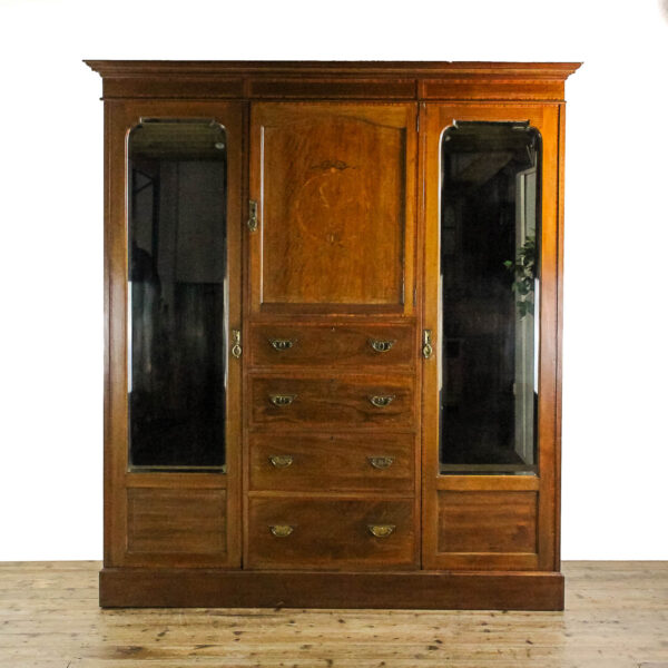 M-5801 Antique Edwardian Mahogany Compactum Wardrobe Penderyn Antiques (1)