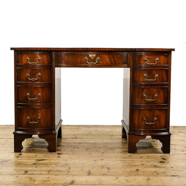 M-S019 Antique Early 20th-Century Mahogany Pedestal Desk Penderyn Antiques (2)
