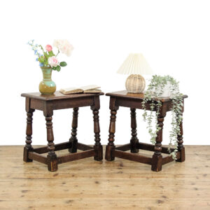 Pair of Antique Oak Joint Stools